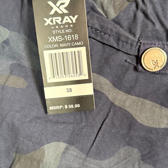 X-Ray Men's Belted Capri Cargo Shorts - Navy Camo 38w x 18inseam $58 - Picture 10 of 10